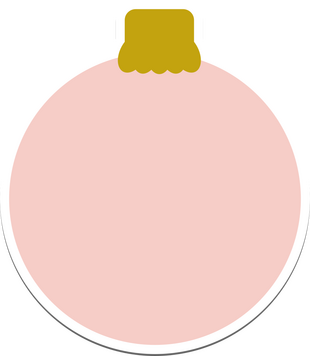 Vector art of a pink holiday ball ornament with a gold topper.